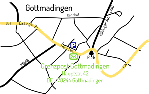 Lageplan Grenzpost Gottmadingen
